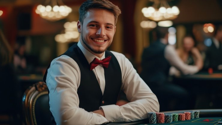 omutogell live-dealer blackjack table streamed on mobile device